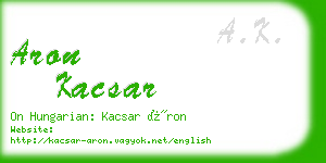 aron kacsar business card